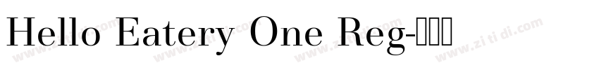 Hello Eatery One Reg字体转换